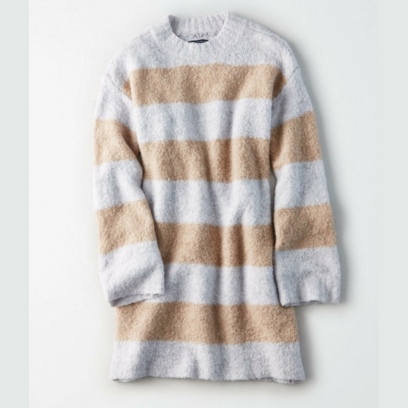 AE Gray Rugby Stripe Sweater Dress - Picture 3 of 9